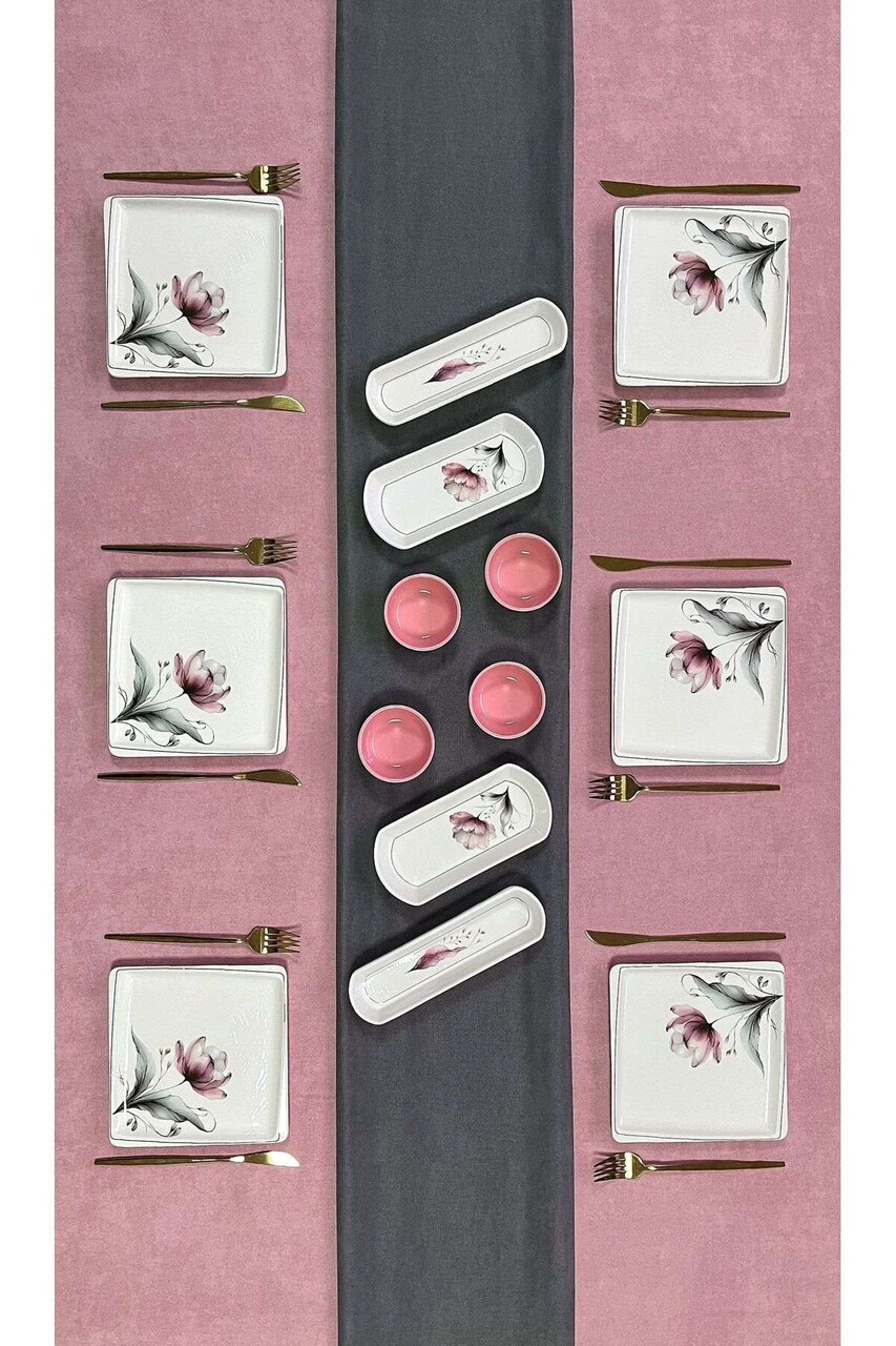 Set de mic dejun, Hermia, 759NRE1108, Platou: 20 x 6 x 3 cm (2 bucăți), Multicolor - imagine 5
